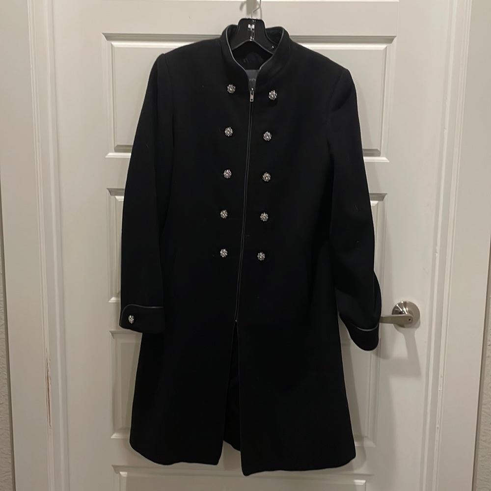 GUC Saks Fifth Avenue Black Cashmere/Wool Coat, Sz. 8